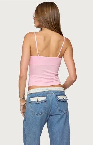 Layered Bra Cowl Neck Top image number 3