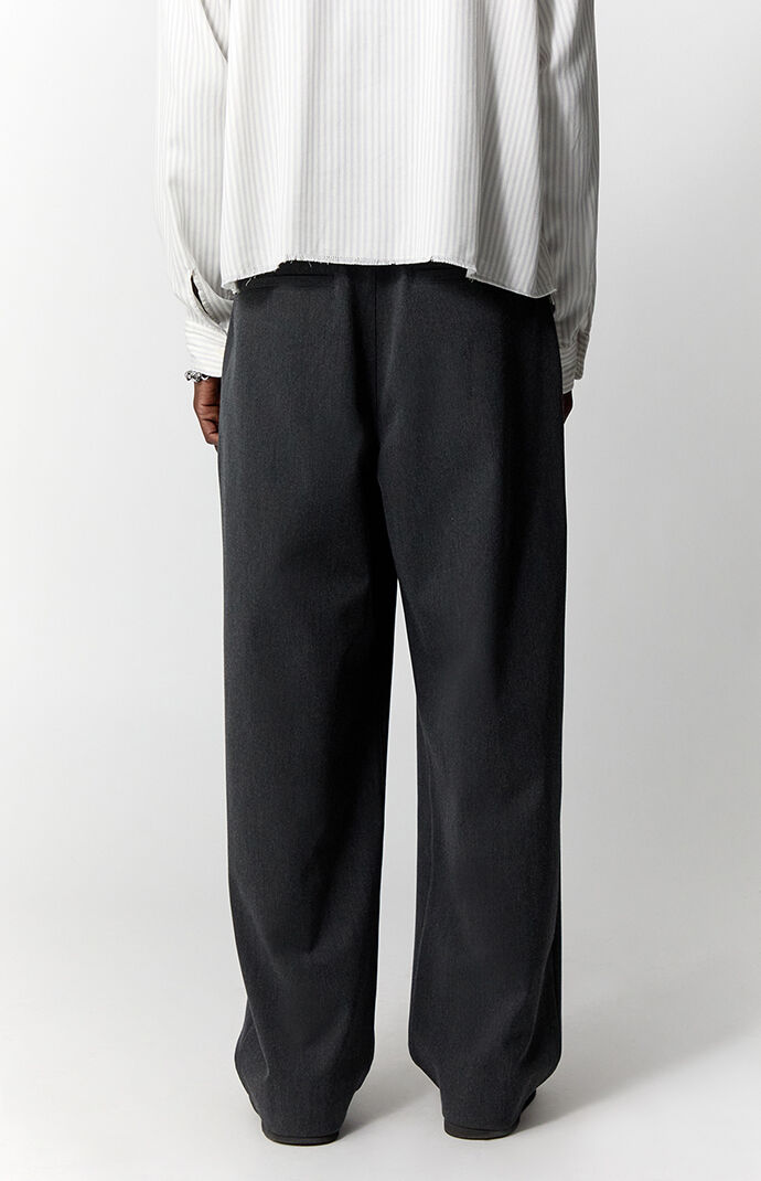 Pacsun Charcoal Pleated Baggy Trousers | Pacsun