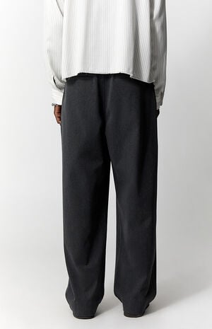 Charcoal Pleated Baggy Trousers image number 4