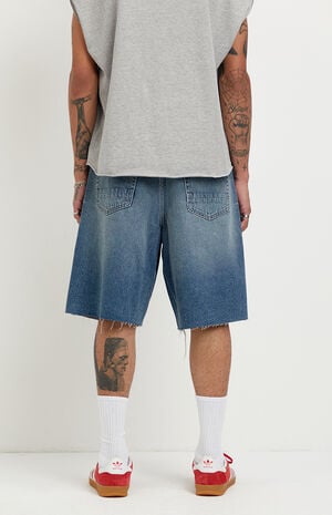 Parker Baggy Jean Shorts Ripped Medium Blue image number 4