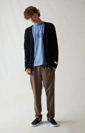 Stretch Brown Slim Trousers image number 1