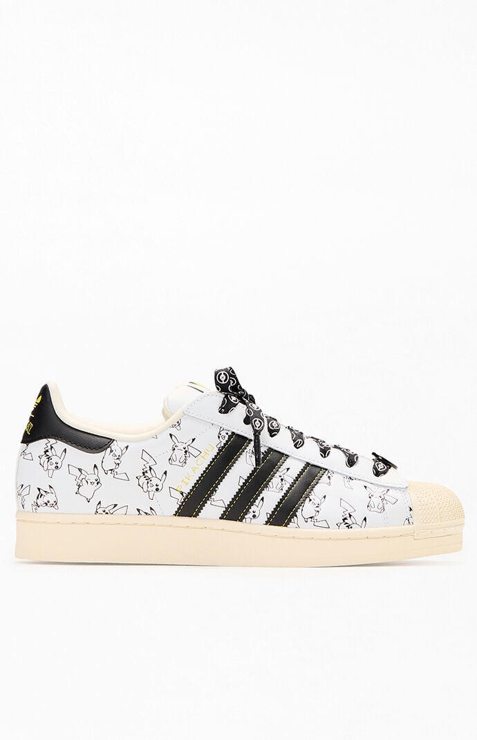 adidas White & Black Pokémon Superstar II Shoes