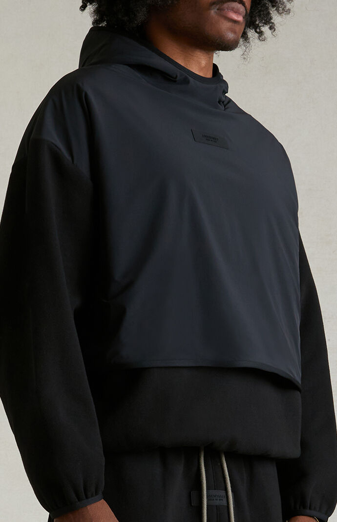 【ESSENTIALS】NYLON FLEECE HOODED SWEATER/ BLACK Fear of God Essentials Nylon Fleece Hooded Sweater Ink/Jet