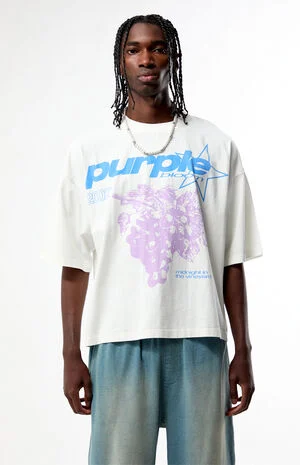 Purple Cropped Boxy T-Shirt image number 1