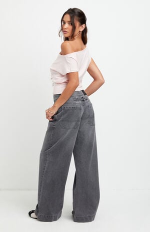 Sloane Low Rise Ultra Baggy Jeans Back Tab Gray image number 2