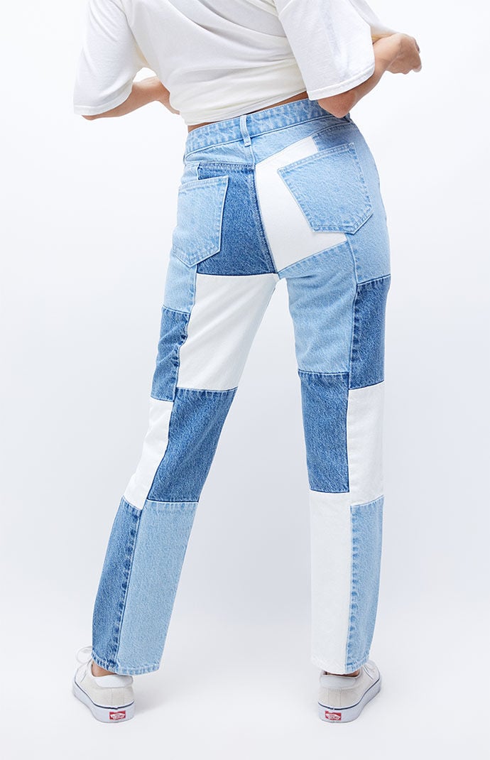 Paneled Patchwork Mom Jeans