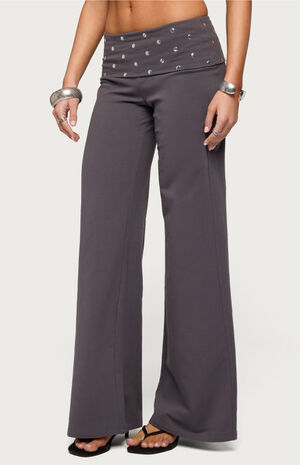 Breanna Studded Foldover Wide Leg Pants image number 2