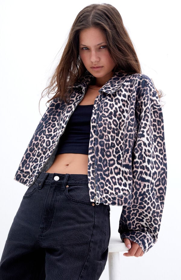 Leopard Cropped Gas Jacket