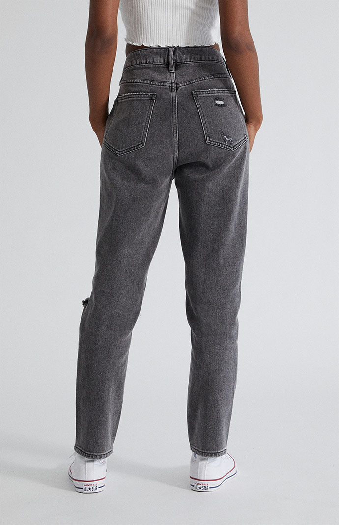 Black distressed outlet mom jeans