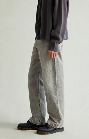 Dylan Baggy Jeans Tonal Stripe Gray image number 4