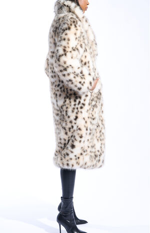 Pepper Snow Leopard Faux Fur Coat image number 2