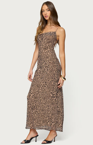Ayanah Leopard Printed Backless Maxi Dress image number 4