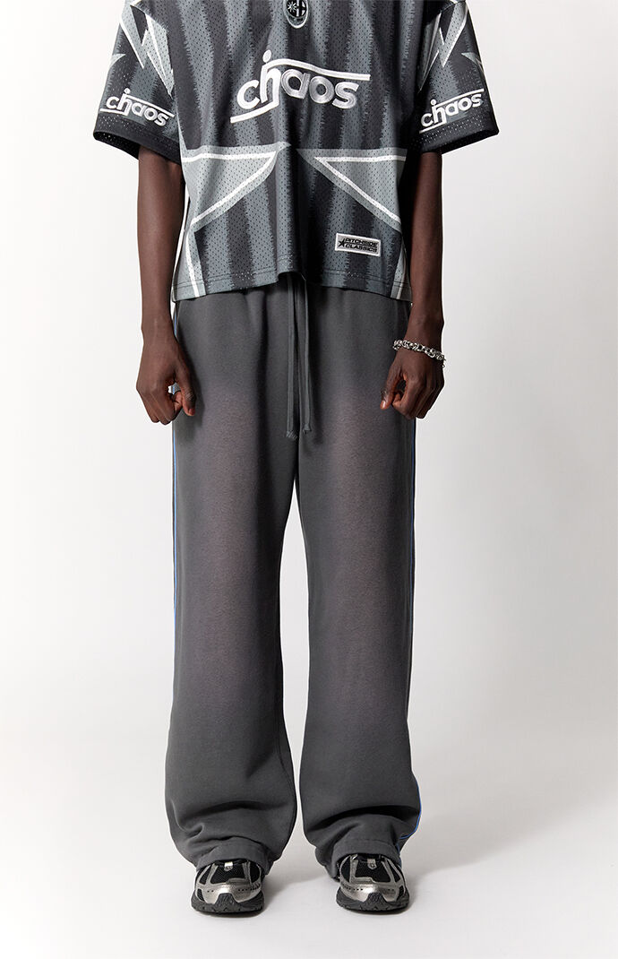 Pacsun Blue Contrast Binding Fleece Extreme Baggy Sweatpants