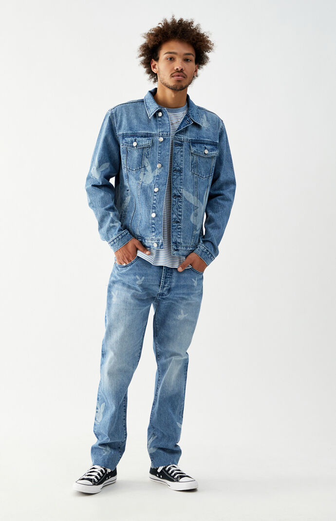 Playboy By PacSun Classic Fit Bunny Denim Trucker Jacket PacSun