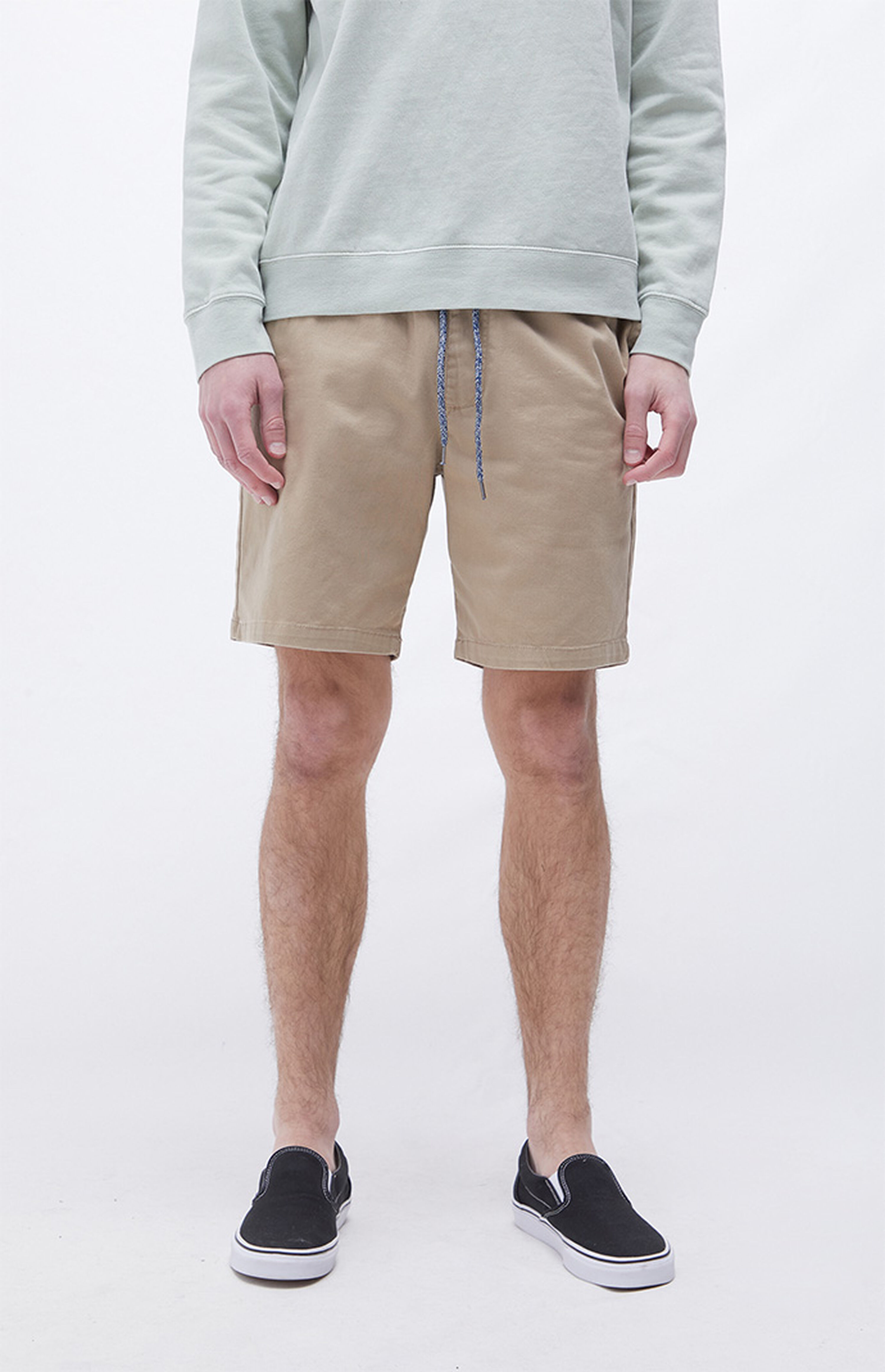 PacSun Twill Khaki Drawstring Shorts PacSun