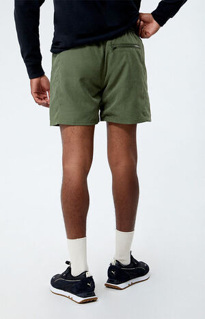 Green Faux Suede Shorts image number 3