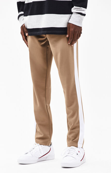 tan track pants