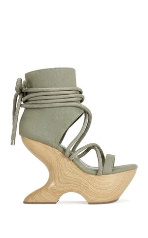 Women's Tiziano Olive Curved Wrap Around Platform Sandals image number 1