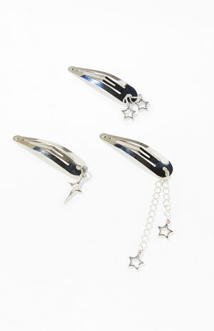 3 Pack Star Chain Drop Barrettes image number 2
