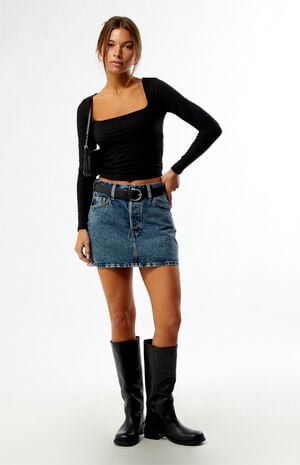 Acid Wash Icon Denim Mini Skirt image number 1