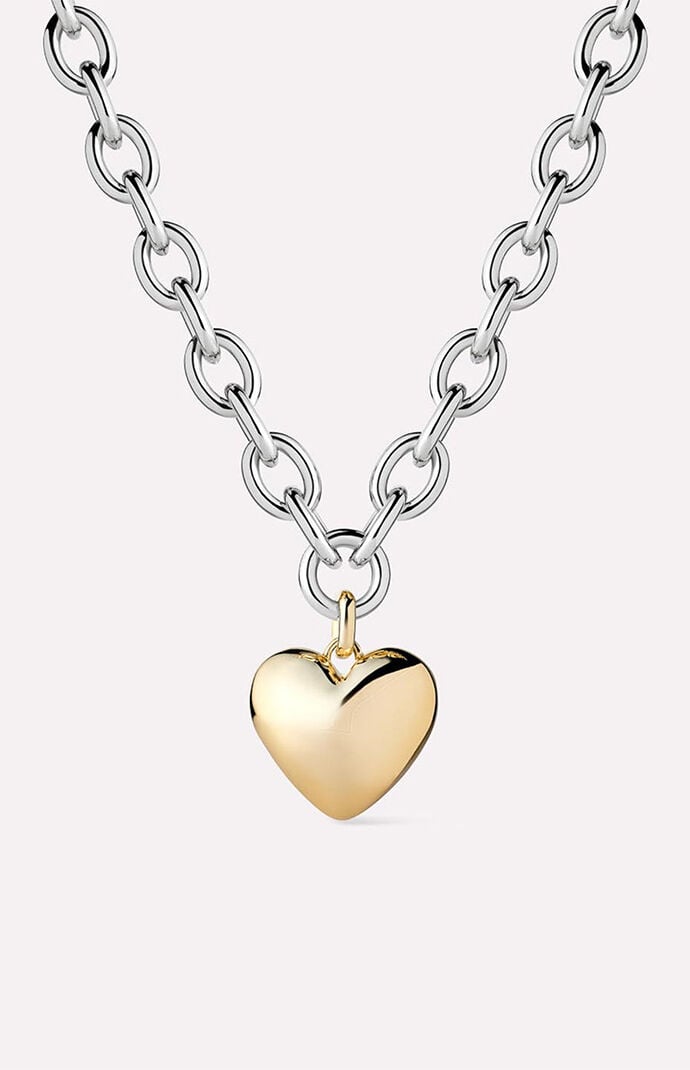 Ana Luisa Lev Bold Two Tone Heart Necklace