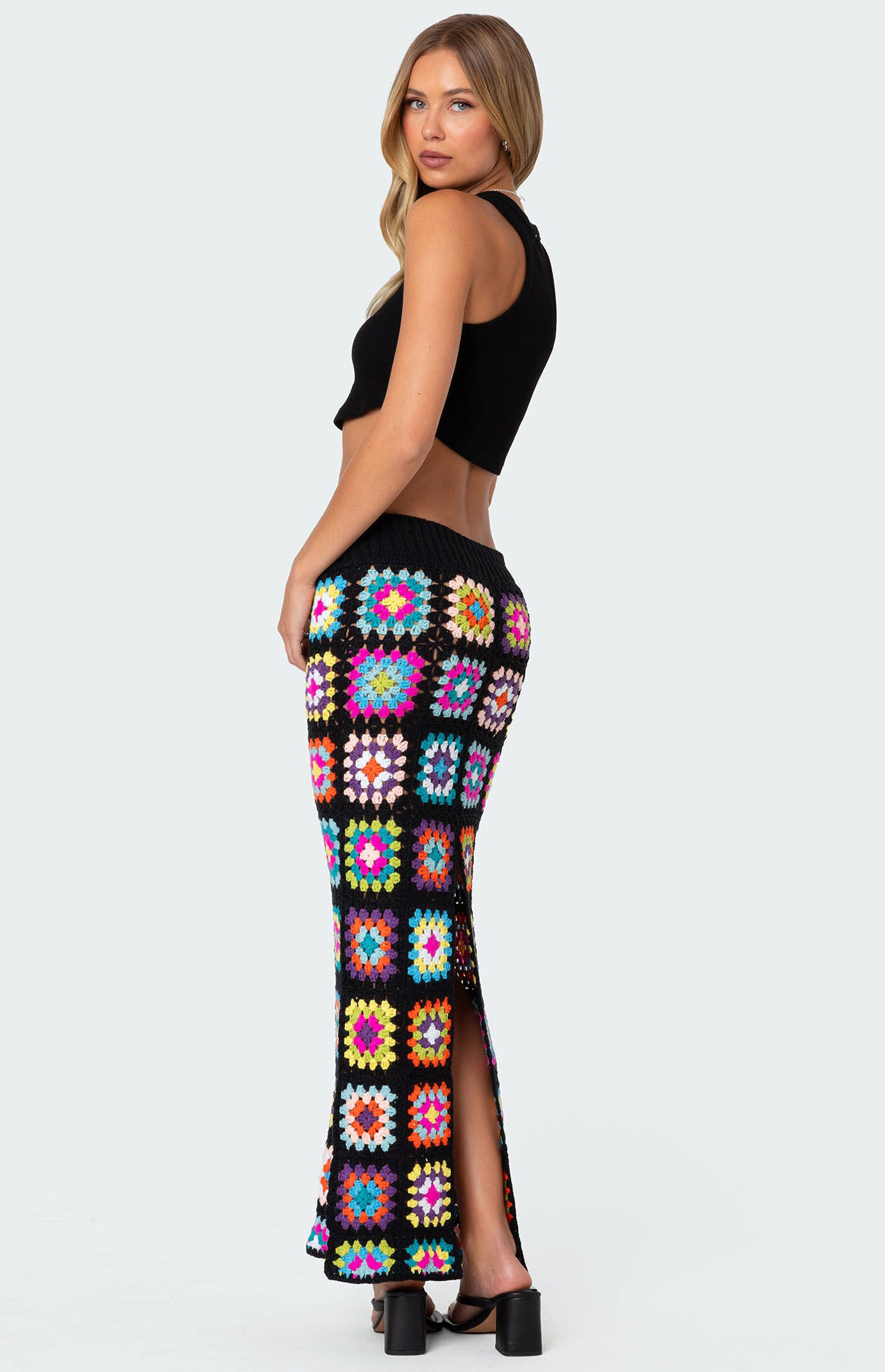 Edikted Patchwork Crochet Maxi Skirt | PacSun