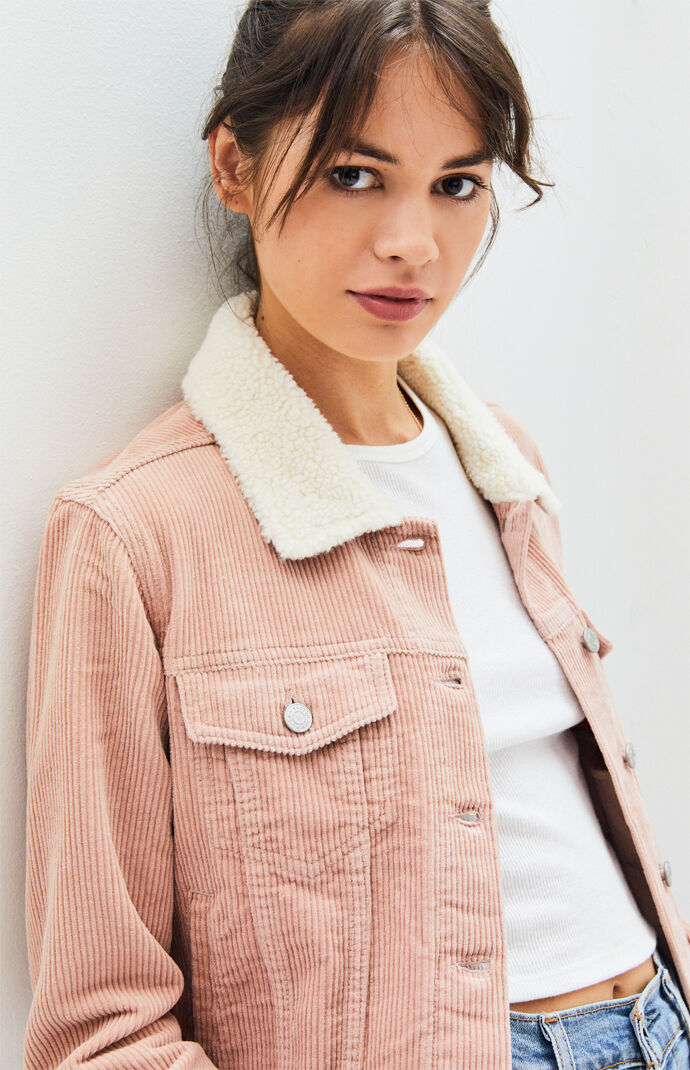 pacsun sherpa corduroy trucker jacket