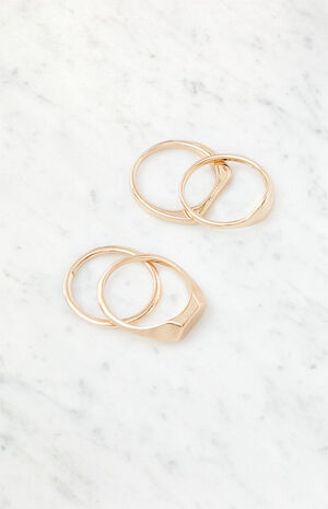 4 Pack Signet Rings image number 1