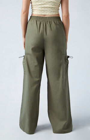 Linen Pull-On Baggy Cargo Pants image number 4