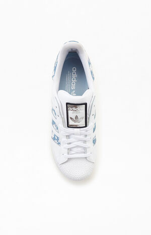 Women's Eco Blue & White Superstar Bold Sneakers image number 6