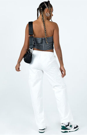 White Flossie Parachute Pants image number 3