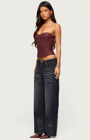 Magda Acid Wash Low Rise Baggy Jeans image number 4