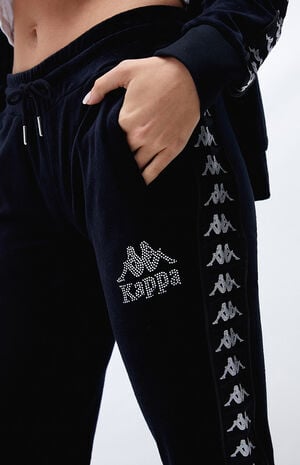 Kappa Black 222 Banda Shine Sweatpants PacSun