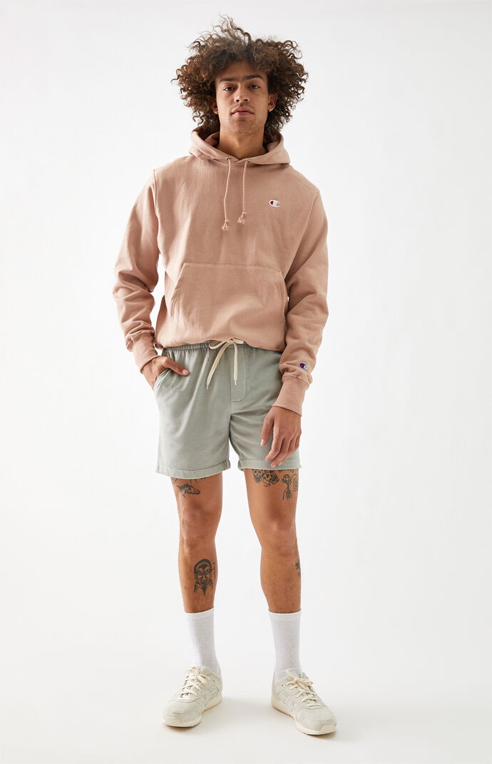 Light Blue Fleece Drawstring Volley Shorts