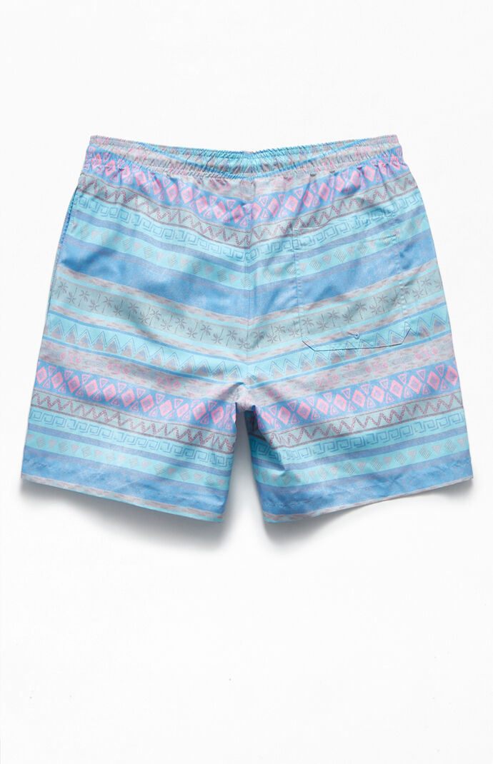 Printed Stripes 17" Swim Trunks