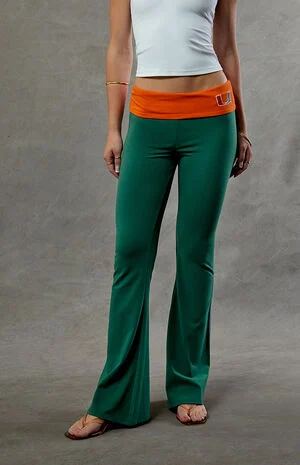 Miami Hurricanes Fold-Over Flare Yoga Pants image number 2