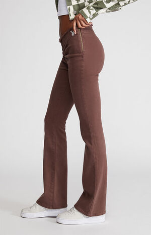 By PacSun Brown Low Rise Bootcut Jeans image number 3