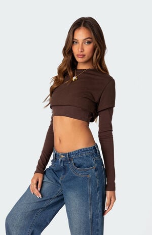 Vick Layered Cropped T-Shirt image number 4