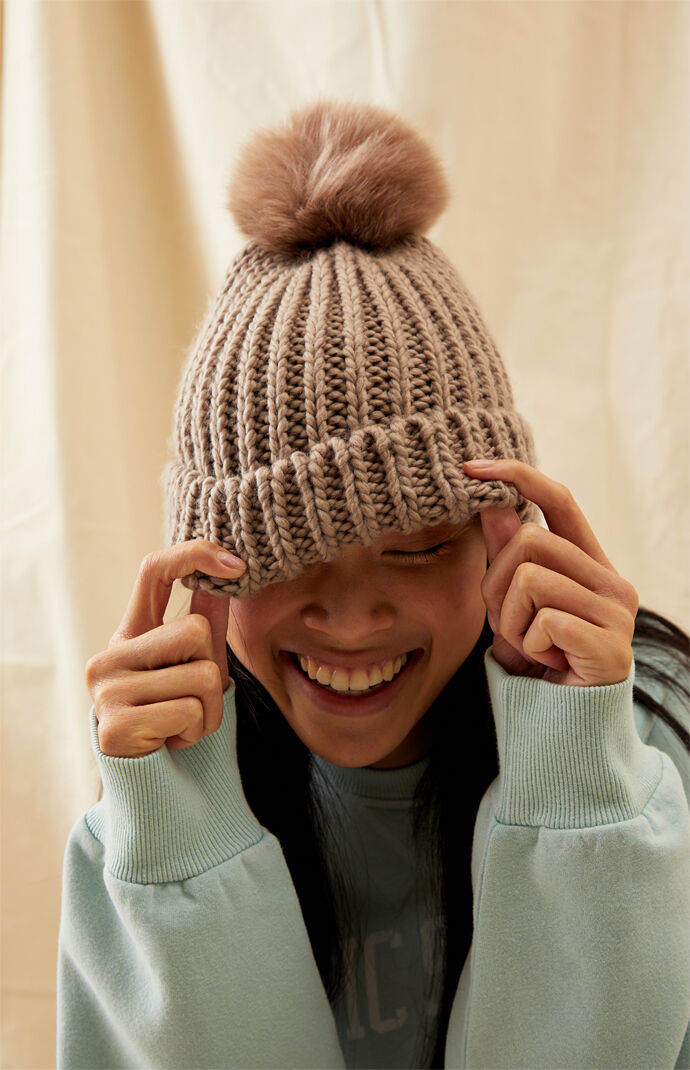 Cozy Faux Fur Pom Beanie