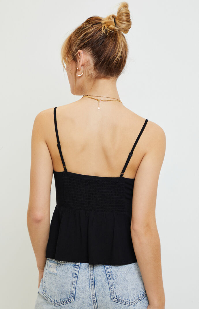 Tie Front Babydoll Tank Top
