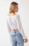 Long Sleeve Smocked Surplice Top Long Sleeve Smocked Surplice Top image number null
