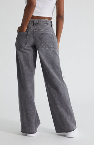 Eco Black Distressed Low Rise Baggy Jeans Eco Black Distressed Low Rise Baggy Jeans image number 4