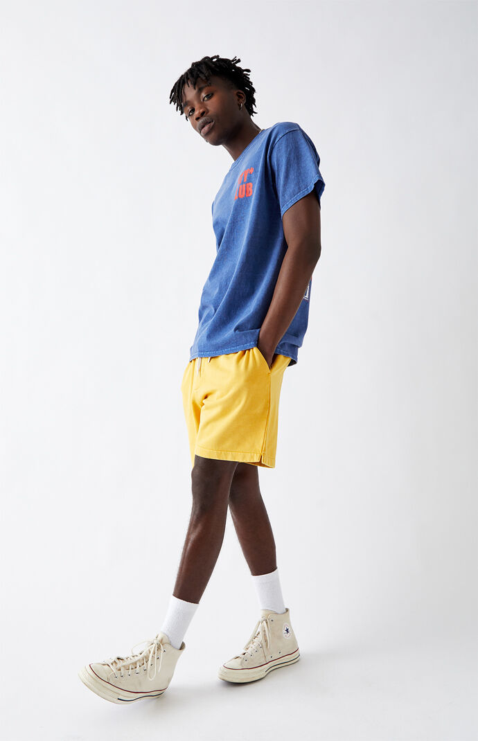 Gold Fleece Drawstring Volleyball Shorts
