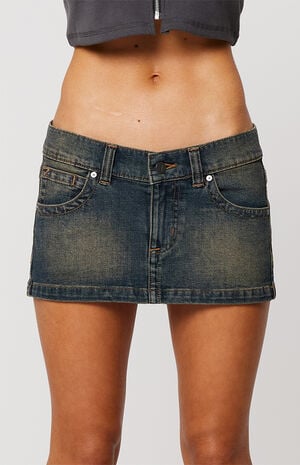 Kandi 00 Super Low Denim Mini Skirt image number 1