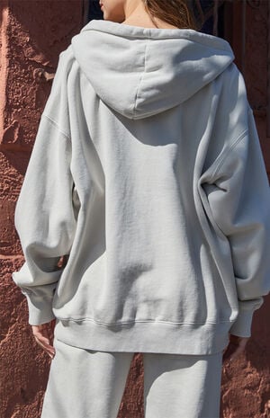 Cement Christy Zip Up Oversized Hoodie image number 4