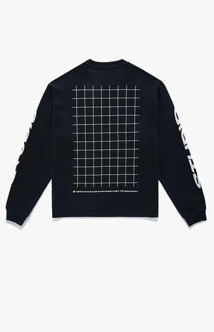 Black Grid Long Sleeve T-Shirt image number 3