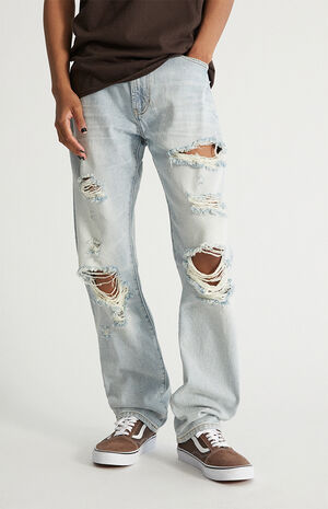 Light Indigo Baggy Rigid Jeans image number 2