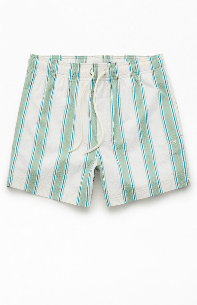 Pacsun Greenland StripedÂ Seersucker 4.5" Swim Trunks