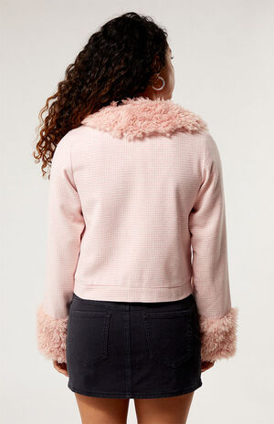 Houndstooth Faux Fur Jacket image number 4