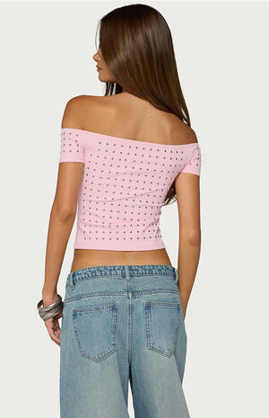 Mack Studded Off Shoulder Top image number 3